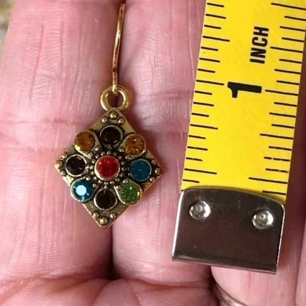 3 for $25/ Gorgeous Multicolor Colorful Rainbow Boho Gold Tone Drop Earrings NWT